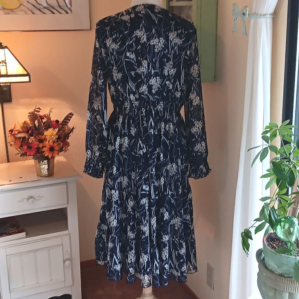 NY Collection Navy Prairie Dress - Picture 8 of 16
